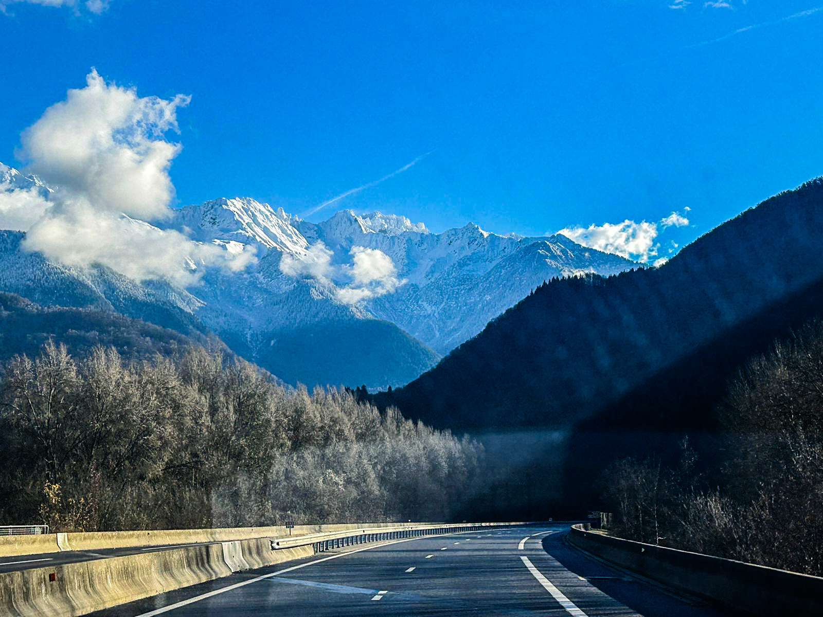 Driving through the Alps on our way to my new home. 